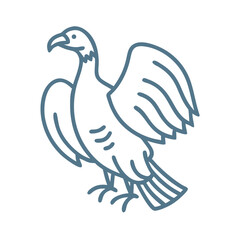Andean Condor Outline Icon Illustration