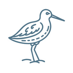 Minimalist Dunlin Bird Vector Illustration