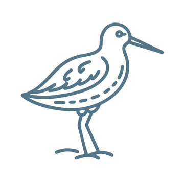 Minimalist Dunlin Bird Vector Illustration