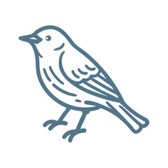 Gray Catbird Bird Outline Illustration