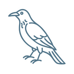 Obraz premium Minimalist Rook Bird Line Art Illustration