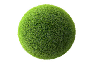 3D Isolated Realistic Green Grass Sphere Illustration