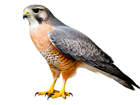 Isolated Falcon Profile View, Illustration, Transparent Background