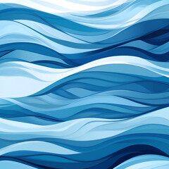 Fototapeta premium Flowing blue waves design tranquil environment graphic art peaceful concept