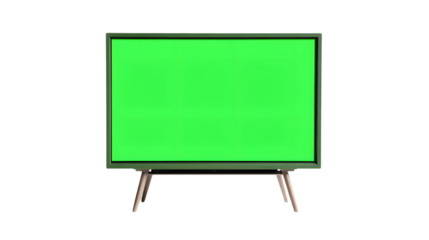 4K modern flat screen lcd TV or oled, green screen blank HD monitor mockup with clipping path isolated on white background. Ai Generated Images