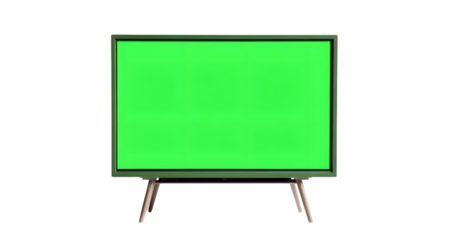 4K modern flat screen lcd TV or oled, green screen blank HD monitor mockup with clipping path isolated on white background. Ai Generated Images