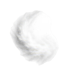 Observe the captivating explosion of white and grey dust particles, forming a dramatic, ethereal swirling cloud.