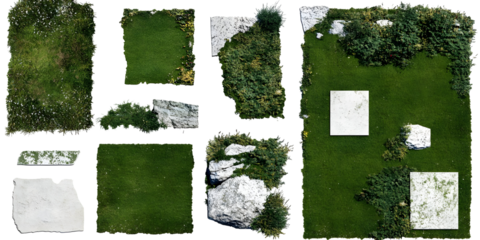 Abstract Illustration Of Sections Of Green Grass And White Patches Design Isolated Background