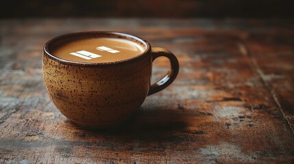 Warm cup of coffee with two sugar cubes