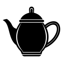 Minimal Black Teapot Icon Vector Art on Transparent Background