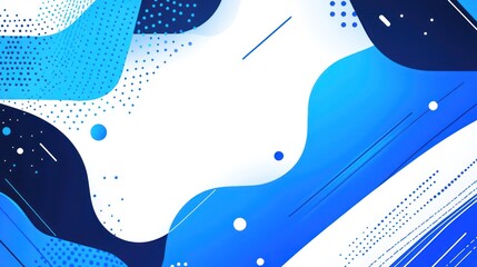 Abstract blue and white wavy design with dots and lines, creating a dynamic, modern background