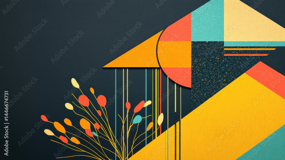 Leinwandbilder a geometric feathered design suggesting exploration with space for text and graphics offe a unique v