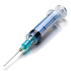 Syringe on white background