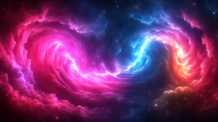 Cosmic Nebulae swirling in space