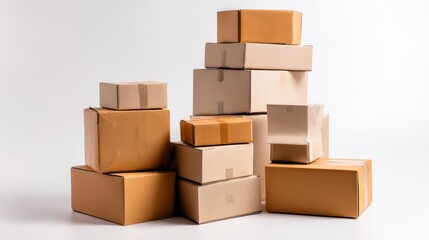 Fototapeta premium Stacked Boxes in Varying Sizes