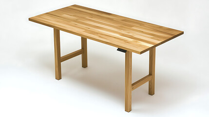 Fototapeta premium A wooden table with a white background