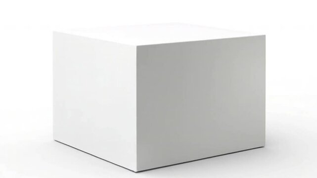 The Cube: A pristine white cube, its geometric form rendered in perfect detail, embodies simplicity, versatility, and the allure of clean design.
