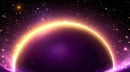 Obraz premium Cosmic Planet Glow, Space Background