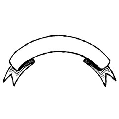 Vintage Ribbon Outline Banner Classic Flag Design for Labels, Journals, and Scrapbook Decoration