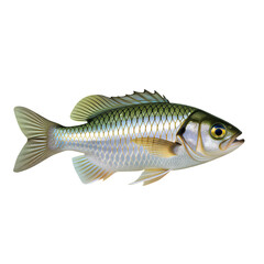 Fototapeta premium Scaled Fish Illustration, Detailed Scales, Transparent Background