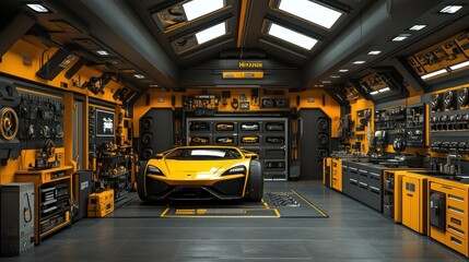 Futuristic Garage Workshop