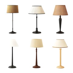 Obraz premium a set of floor lamps on a white background