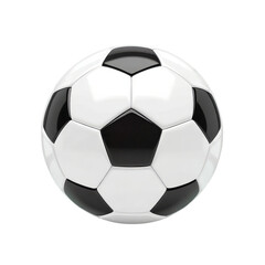 Fototapeta premium Soccer Ball, Black & White, Glossy, 3D Render, transparent background.