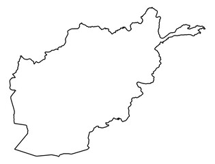 Afghanistan Outline Map Vector - Editable Country Border