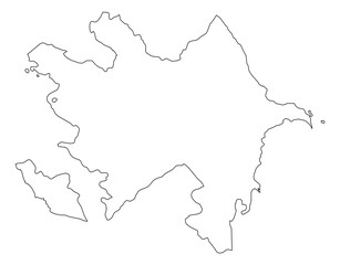Azerbaijan Outline Map Vector - Editable Country Border 
