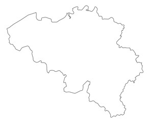 Belgium Outline Map Vector - Editable Country Border