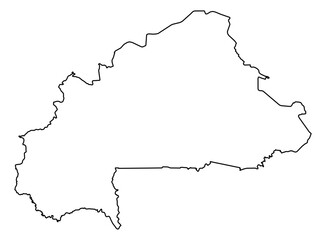 Burkina Faso Outline Map Vector - Editable Country Border