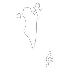 Bahrain Outline Map Vector - Editable Country Border 