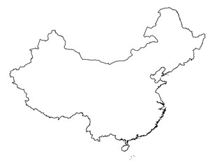 China Outline Map Vector - Editable Country Border 