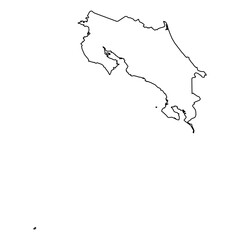 Costa Rica Outline Map Vector - Editable Country Border