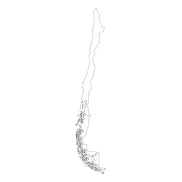 Chile Outline Map Vector - Editable Country Border