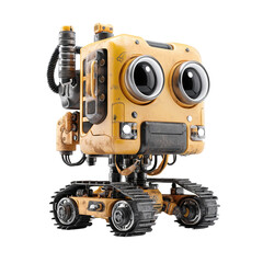Adorable Rusty Retro Robot with Big Eyes - 3D Render
