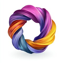 Abstract Colorful Swirls Forming a Circle