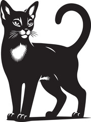Obraz premium cat silhouette vector, cat silhouette drawing, logo vector