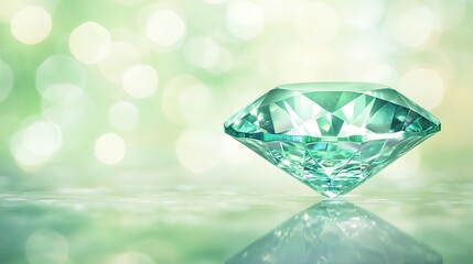 Emerald Diamond, Soft Green Background