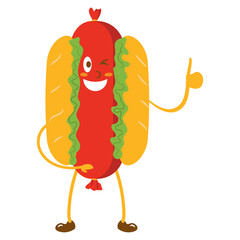 Hot Dog Cute Mascot