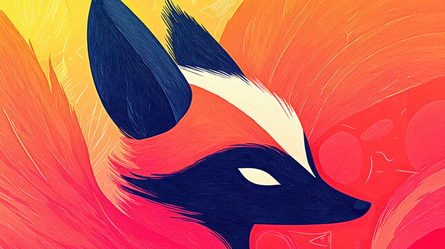 Artistic fur designs in vibrant orange and black hues create a modern illustrative backdrop with ample copy space offe creative design applications now.