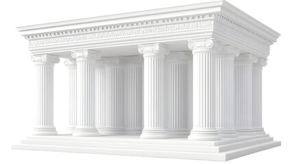 Fototapeta premium 3D White Classical Temple Illustration Isolated Background