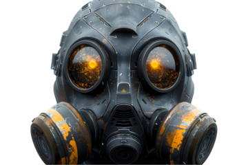 Futuristic Gas Mask Closeup.