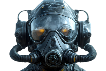Futuristic Gas Mask Portrait.