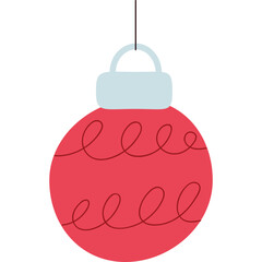 Flat Style Christmas Ornament Vector Illustration
