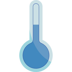 Flat Design Thermometer Icon for Weather and Science
