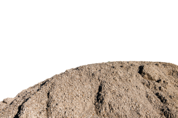 pile of sand isolated on transparent background