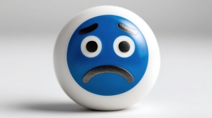 Fototapeta premium A sad looking egg representing emotion-driven anomaly detection in stock markets and innovative ai concepts