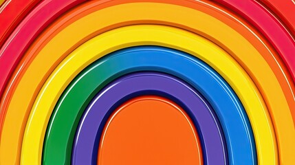 Obraz premium Vibrant Rainbow Arcs Colorful Circular Pattern