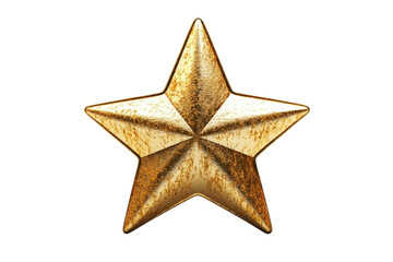 Obraz premium Digitally rendered, golden star graphic with a textured surface, against a dark background.
